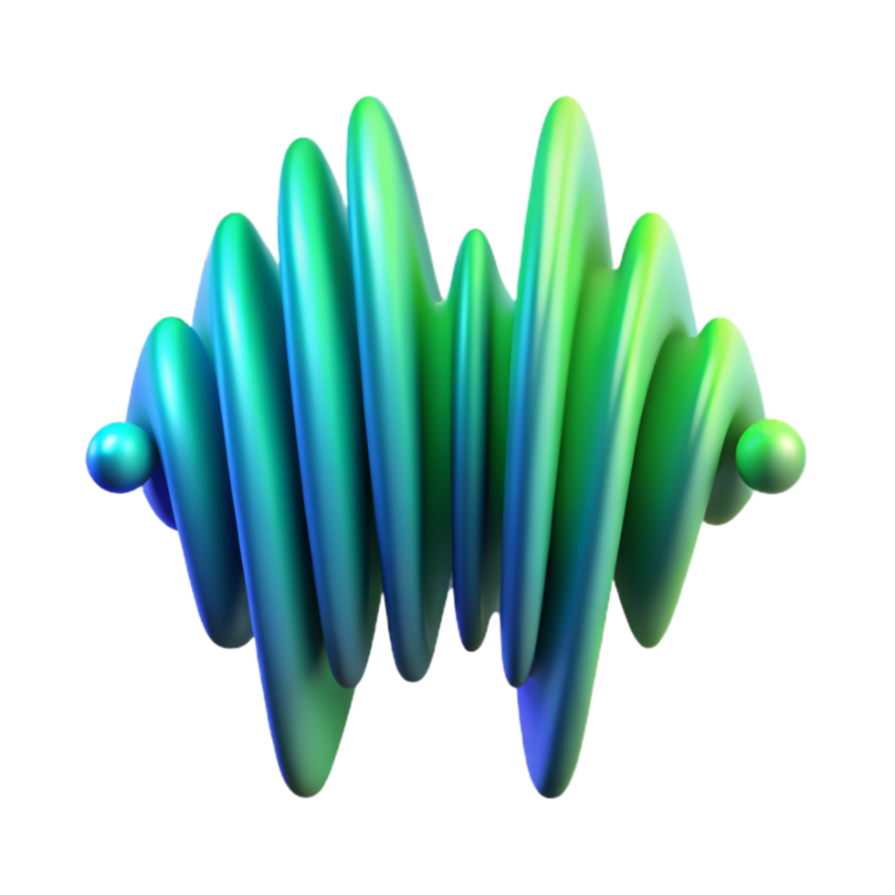impressive abstract Abstract Digital Waveform Blue and Green Isolated detailed png