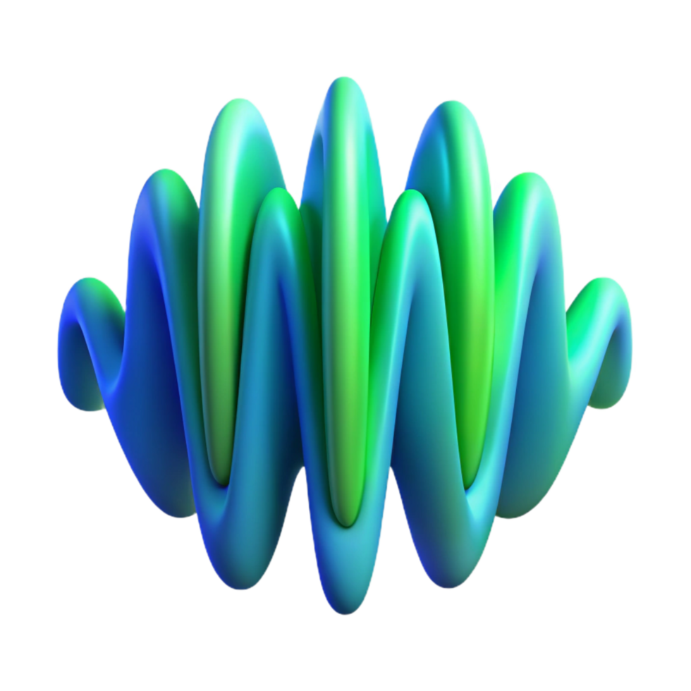 vibrant modern Abstract Digital Waveform Blue and Green Isolated original png