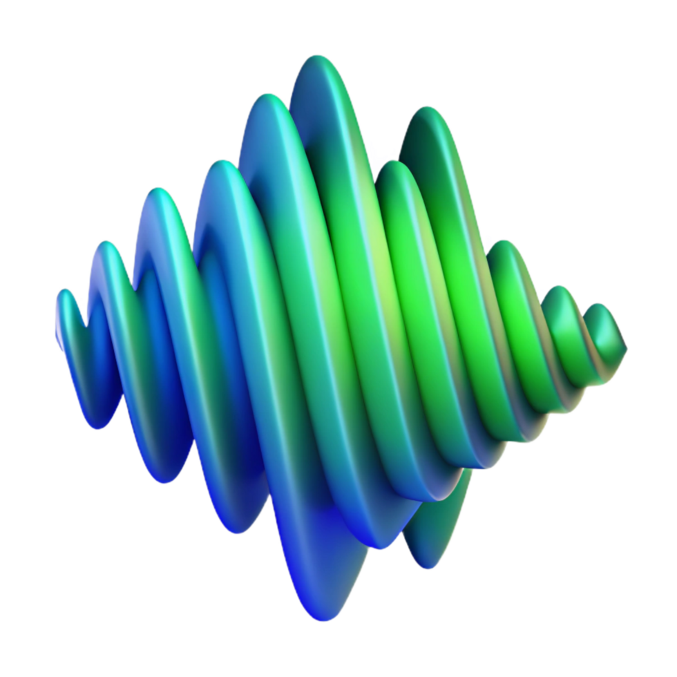 beautiful traditional Abstract Digital Waveform Blue and Green Isolated professional png