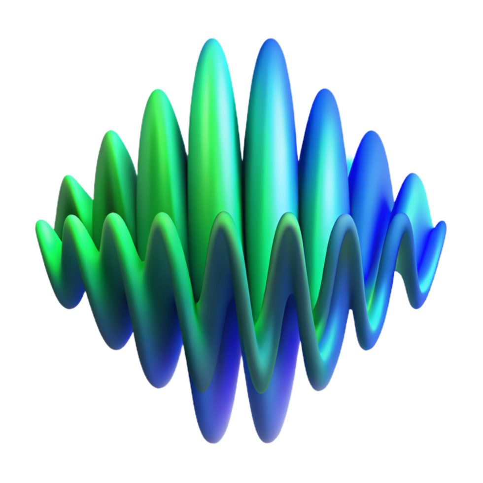 magnificent classic Abstract Digital Waveform Blue and Green Isolated 4K png