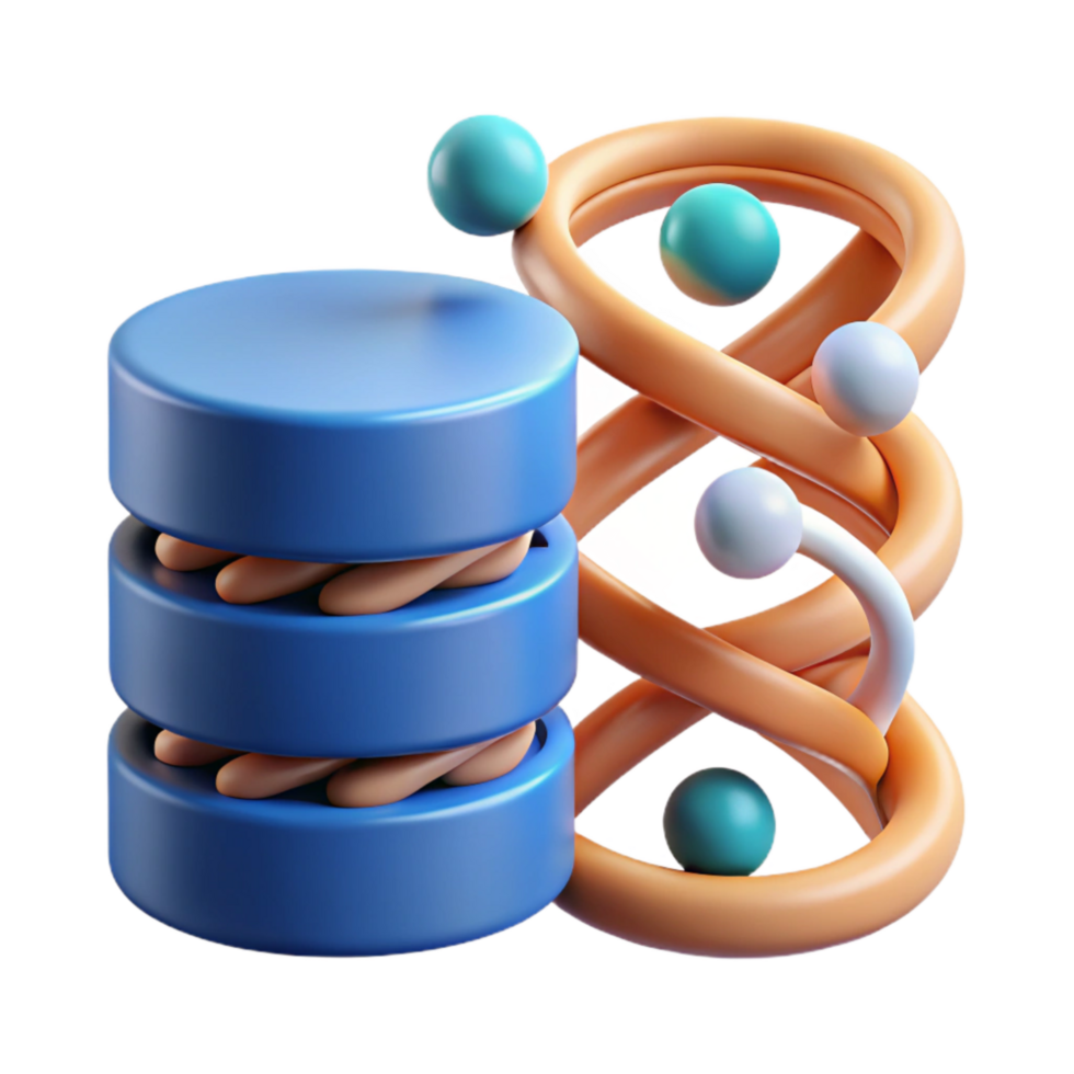 vibrant modern Abstract Dna Data Storage Visualization Isolated genuine png