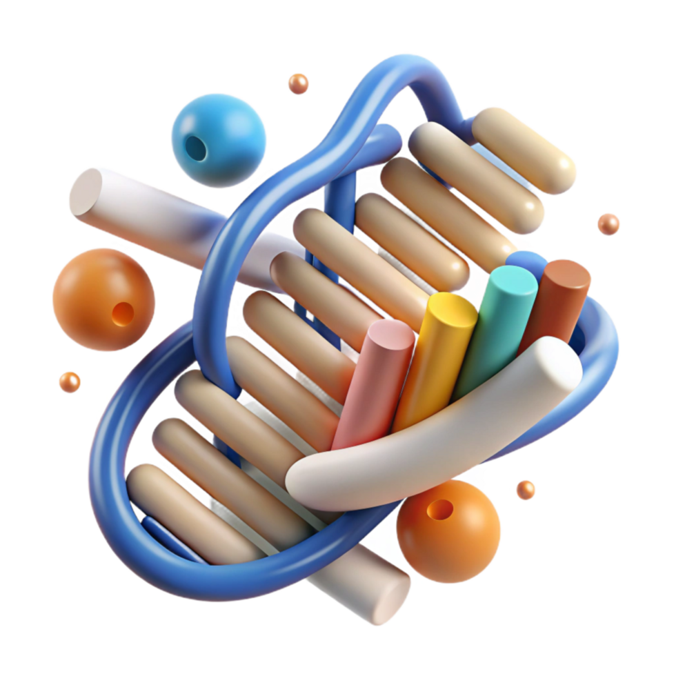 beautiful artistic Abstract Dna Data Storage Visualization Isolated high quality png