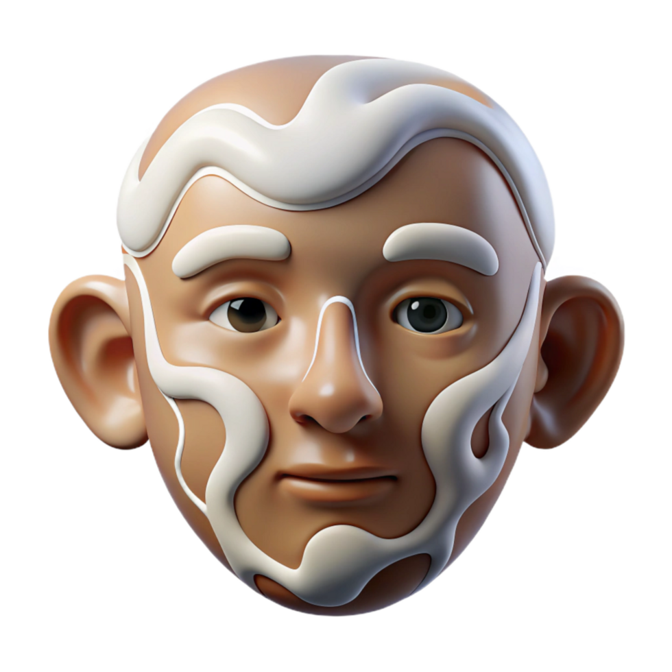beautiful creative Abstract Face Isolated with White Outline exclusive png