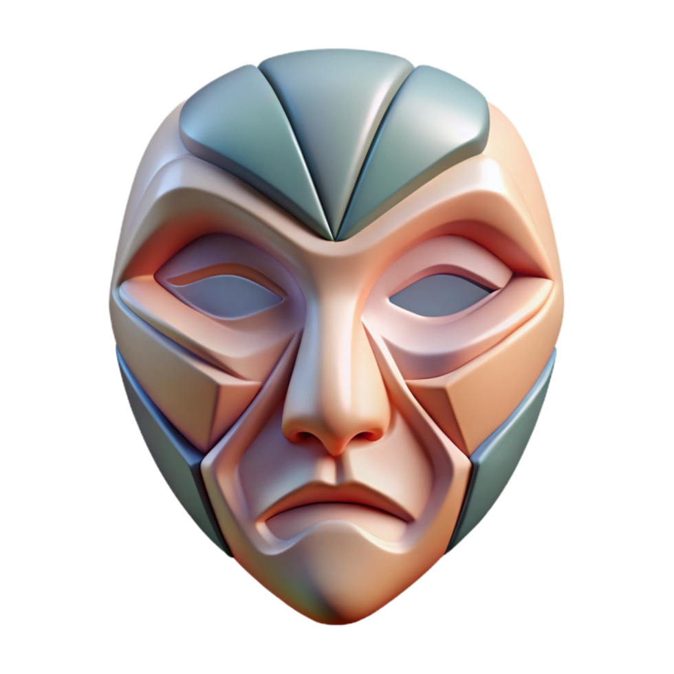 extraordinary abstract Abstract Face Mask Design Transparent Background with Angled Perspective genuine png