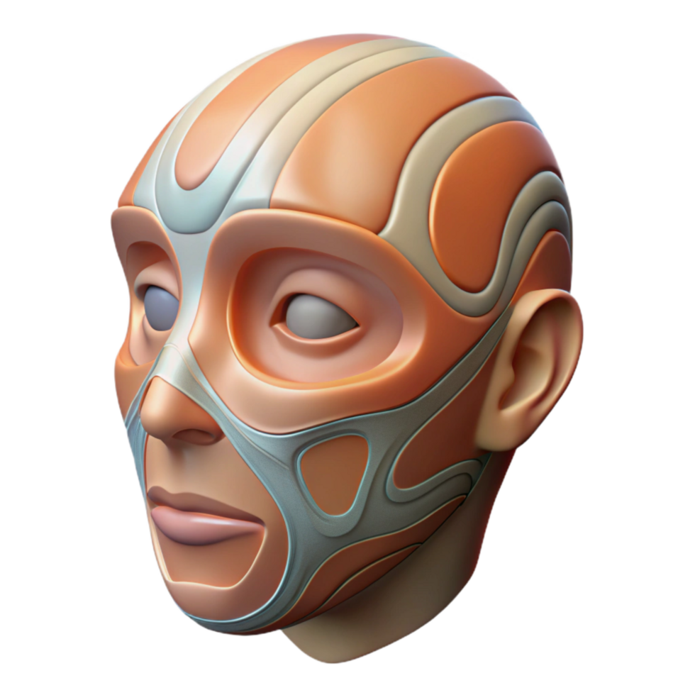 beautiful abstract Abstract Face Mask Transparent Background Side View high quality png
