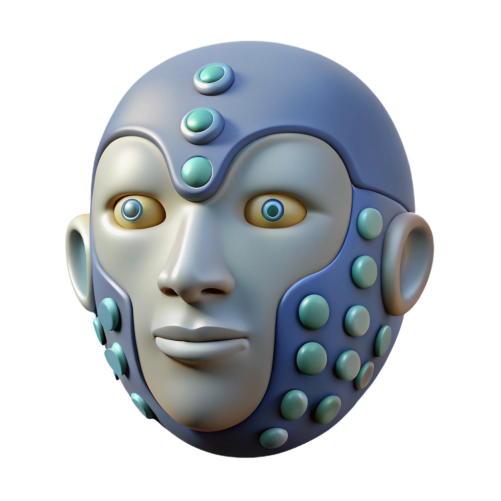 stunning rustic Abstract Face with Binary Code Texture Cutout professional png