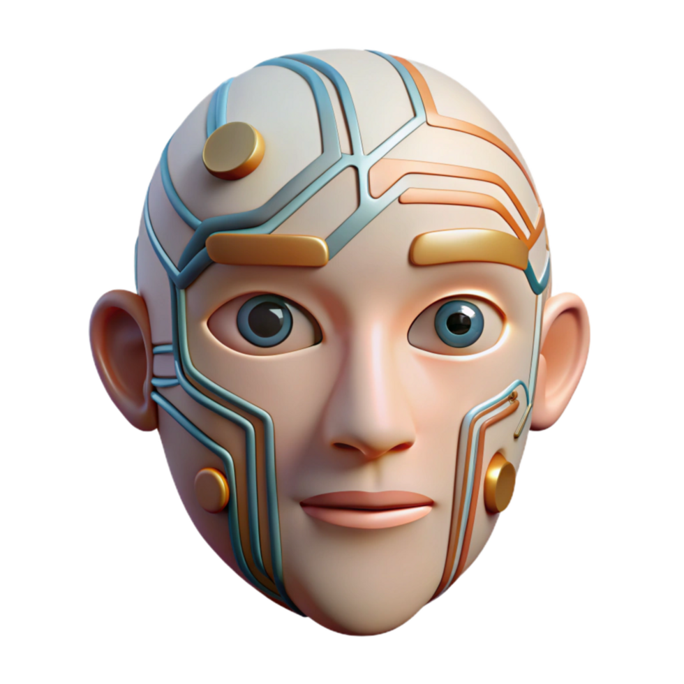 magnificent minimalist Abstract Face with Circuitry Pattern Cutout genuine png