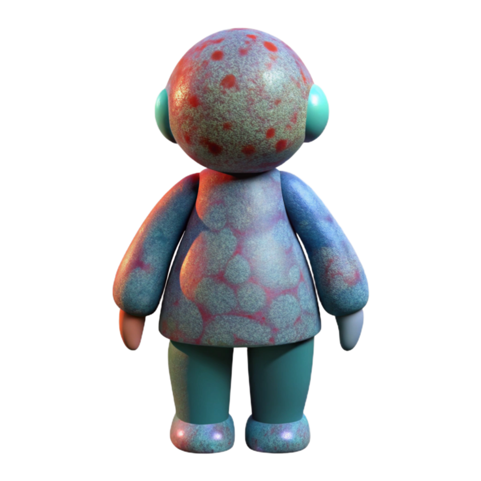wonderful creative Abstract Fear Figure Isolated Back View detailed png