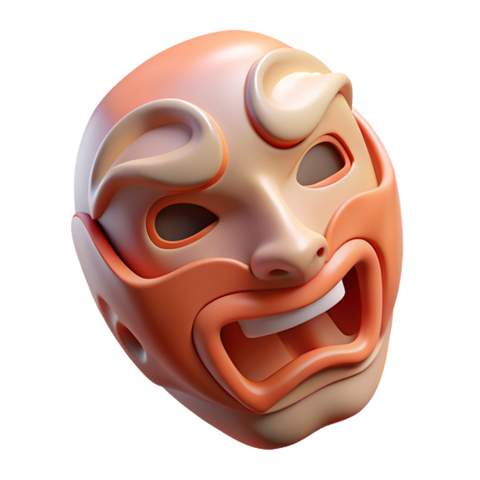 extraordinary creative Abstract Fear Mask Isolated Three Quarter View detailed png
