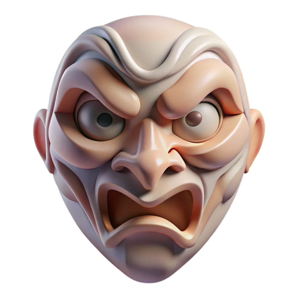 wonderful minimalist Abstract Fear Mask Isolated Three Quarter View high quality png