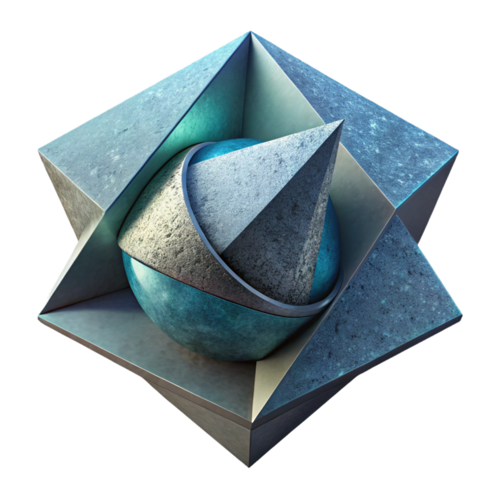 wonderful artistic Abstract Geometric Shapes with Gradient Colors Isolated authentic png