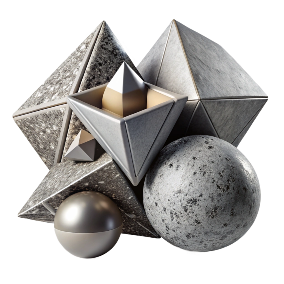 stunning vintage Abstract Geometric Shapes with Gradient Colors Isolated high resolution png