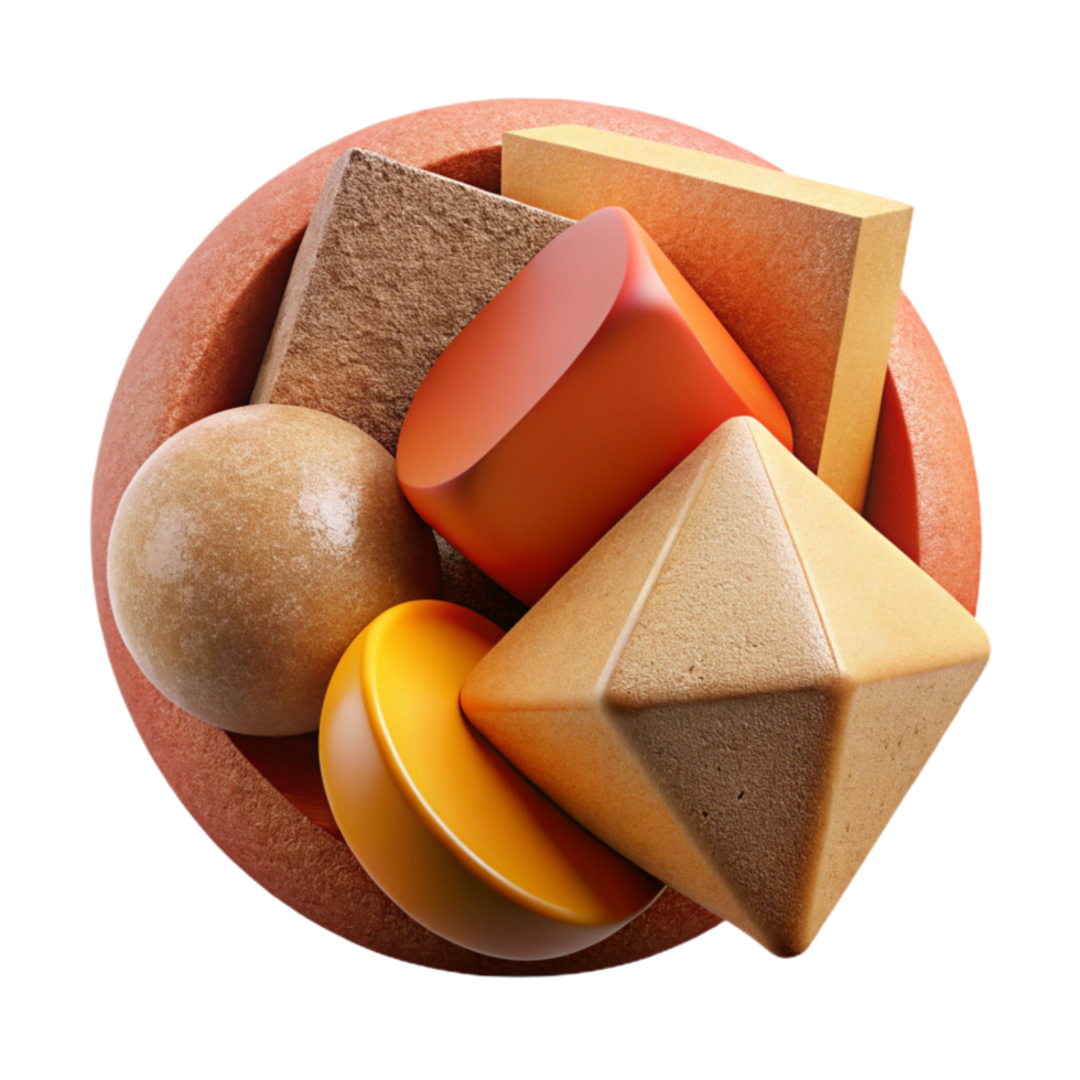 wonderful classic Abstract Geometric Shapes with Gradient Colors Isolated detailed png