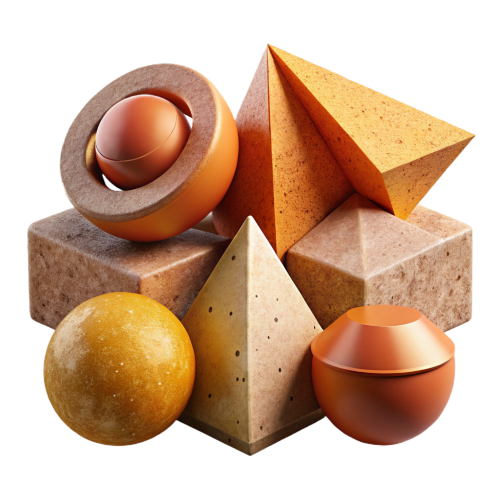 wonderful artistic Abstract Geometric Shapes with Gradient Colors Isolated professional png