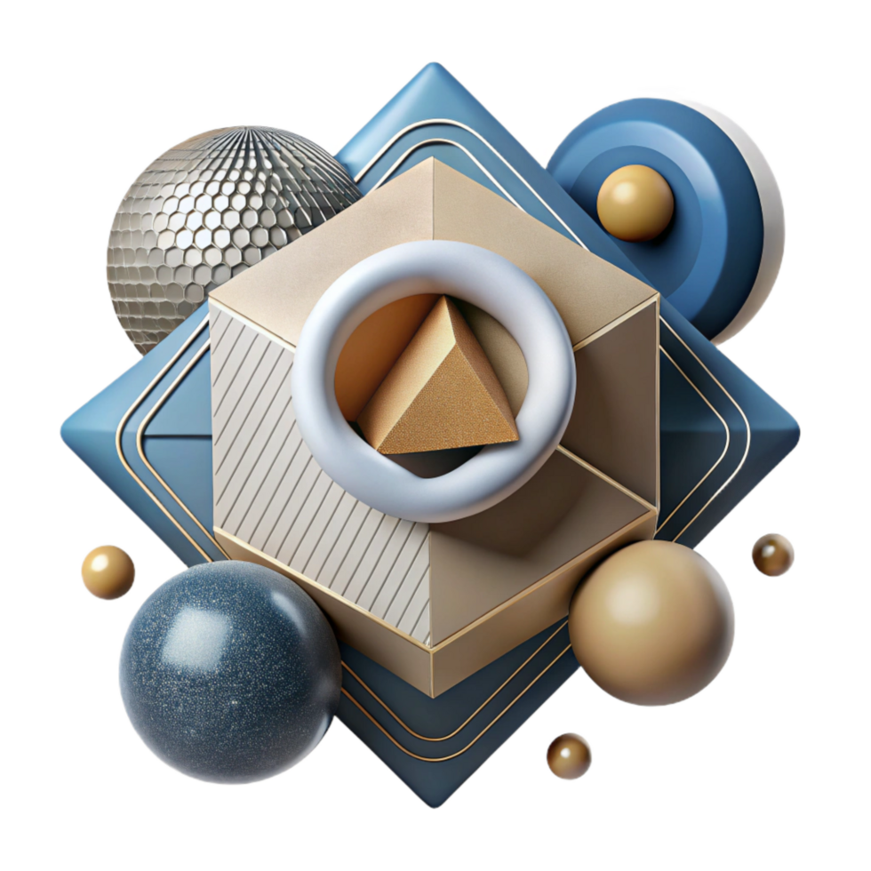 extraordinary classic Abstract Innovation Concept Illustration Isolated with Geometric Shapes authentic png