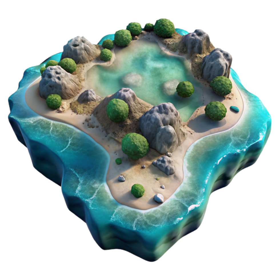 elegant traditional Abstract Island Aerial View Transparent Background genuine png