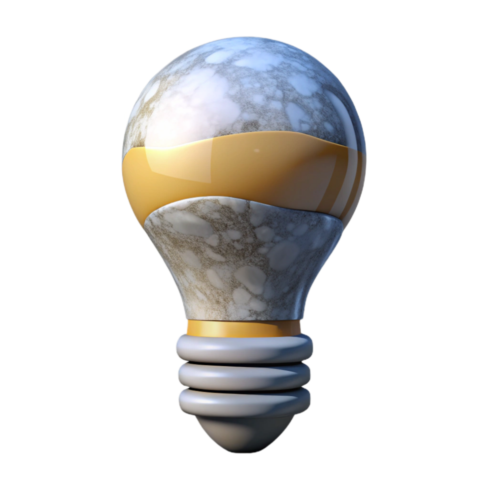 extraordinary modern Abstract Light Bulb Cutout on White Background 4K png