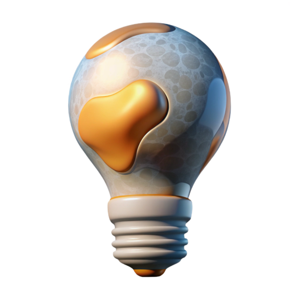 dramatic rustic Abstract Light Bulb Cutout on White Background genuine png