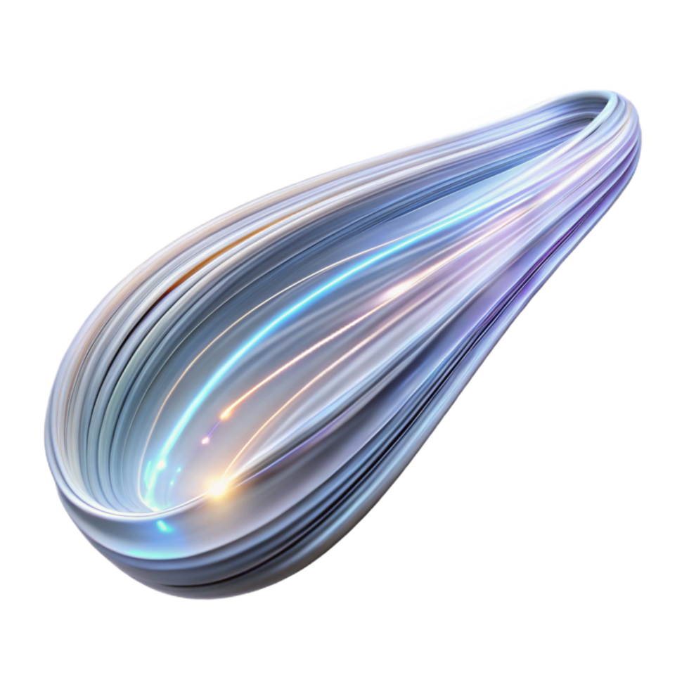 serene contemporary Abstract Light Trails Isolated on Transparent Background premium png