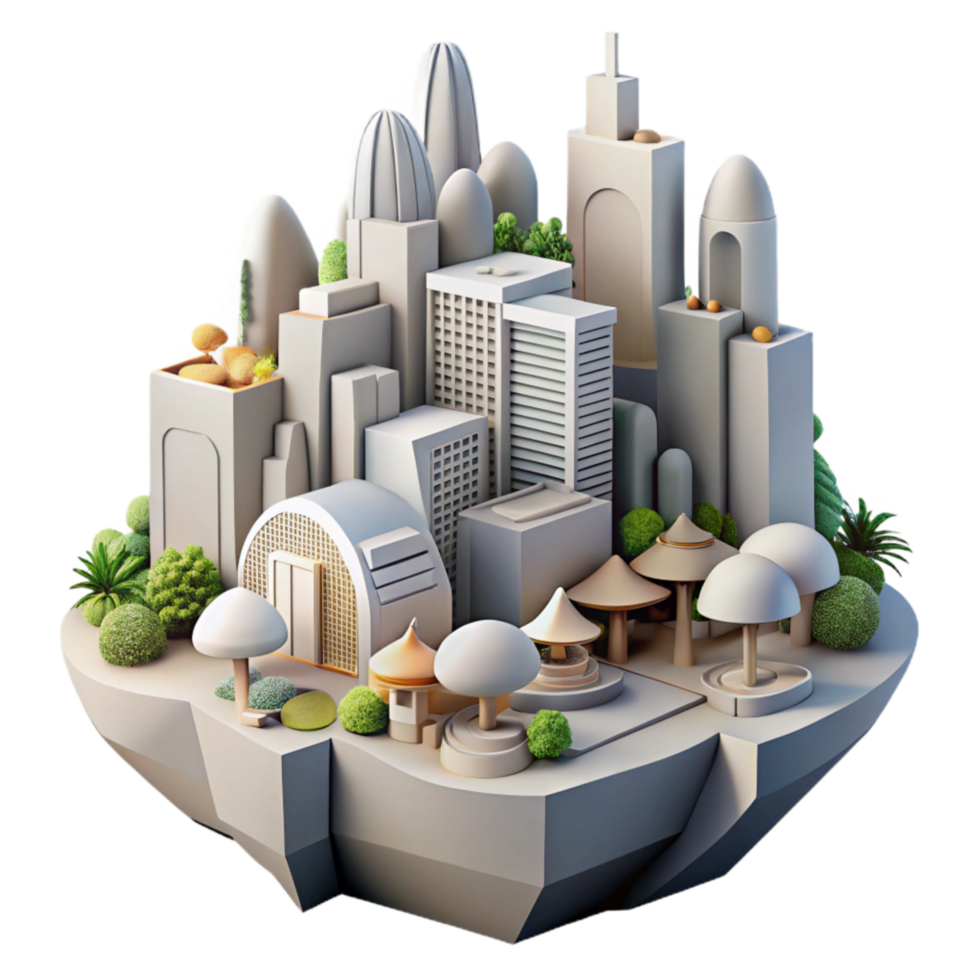 wonderful creative Abstract Nature Inspired Cityscape Isolated exclusive png