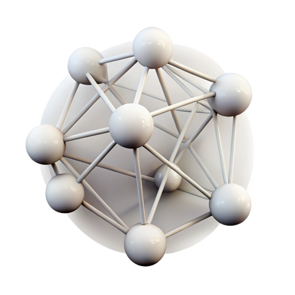 elegant classic Abstract Network Connections Glowing White Isolated original png