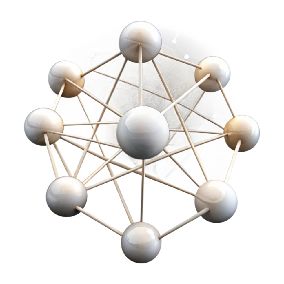 beautiful minimalist Abstract Network Connections Glowing White Isolated premium png