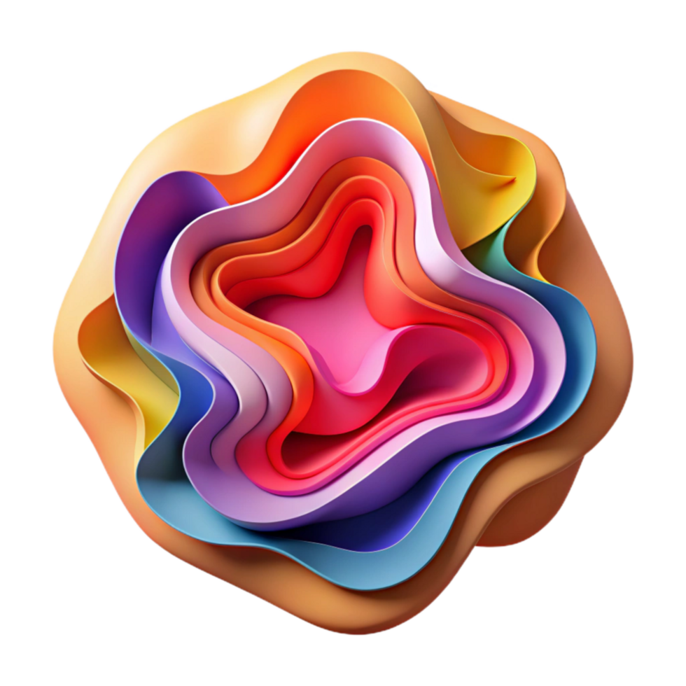 elegant classic Abstract Paper Cutout Design with Bright Colors Transparent genuine png