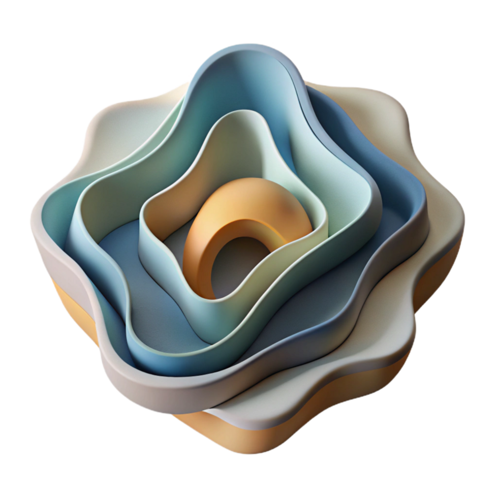 elegant modern Abstract Paper Shape Cutout with Layered Texture Isolated 4K png