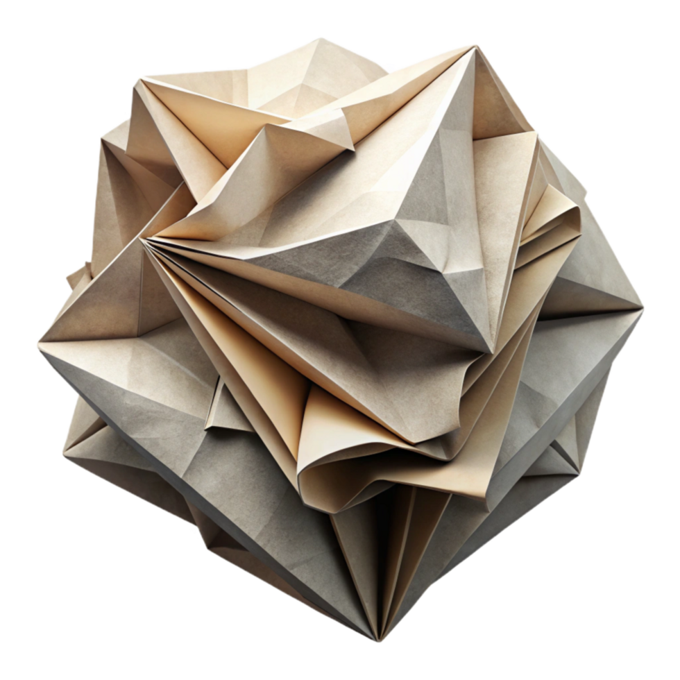 extraordinary artistic Abstract Paper Texture Folded and Crumpled Isolated authentic png