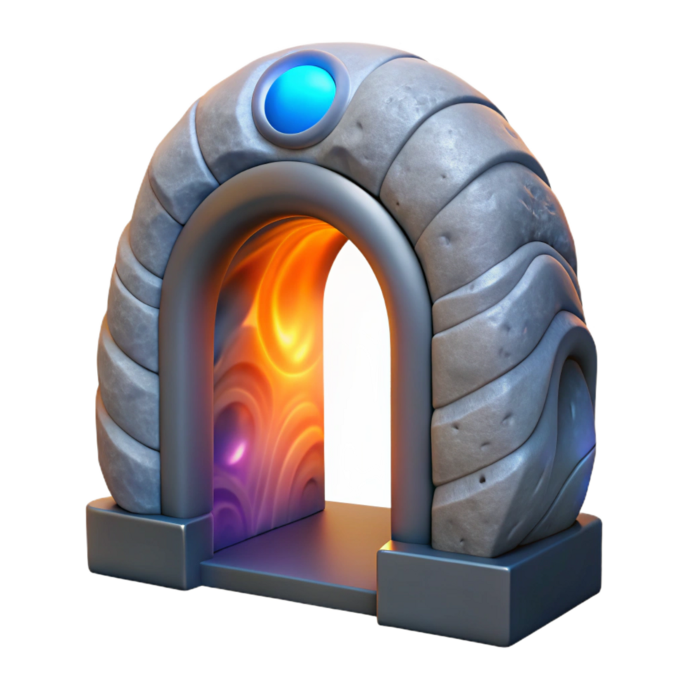 stunning contemporary Abstract Portal Isolated on Transparent Background premium png