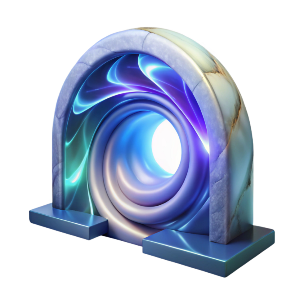 vibrant contemporary Abstract Portal Swirling Light Transparent Background genuine png