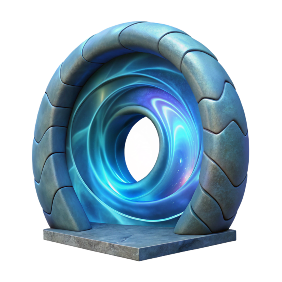 beautiful contemporary Abstract Portal Swirling Light Transparent Background high resolution png