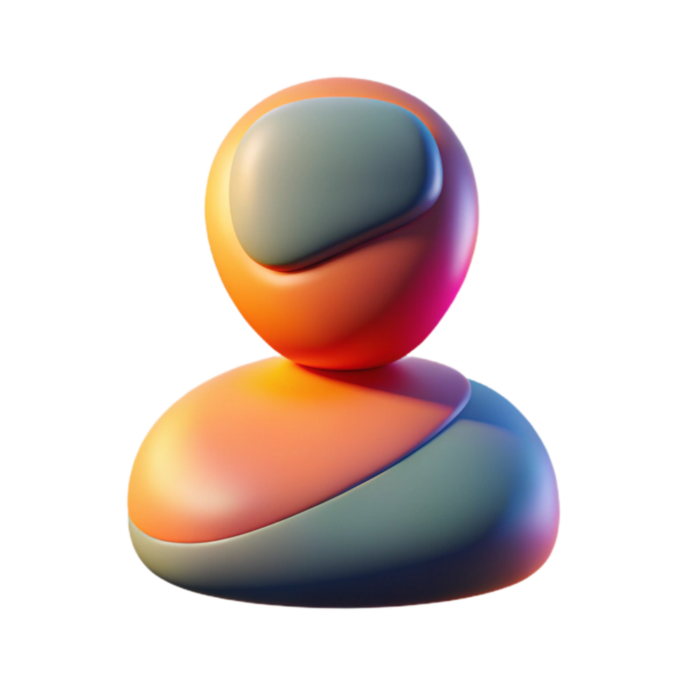 vibrant artistic Abstract Profile Icon Transparent Background with Gradient Strokes 4K png