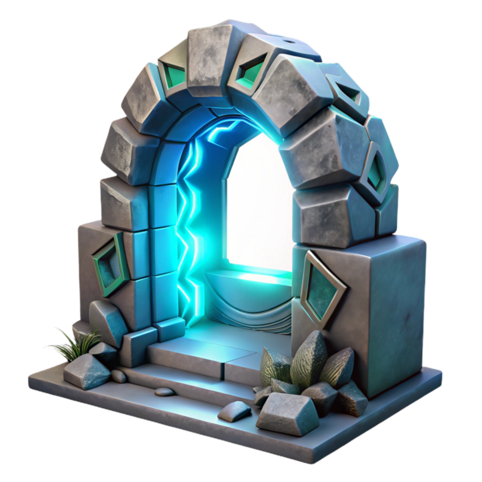 dramatic rustic Abstract Portal with Glowing Edges exclusive png