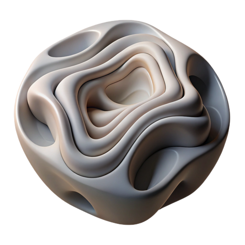 stunning minimalist Abstract Sculpture Cutout with Metallic Texture exclusive png