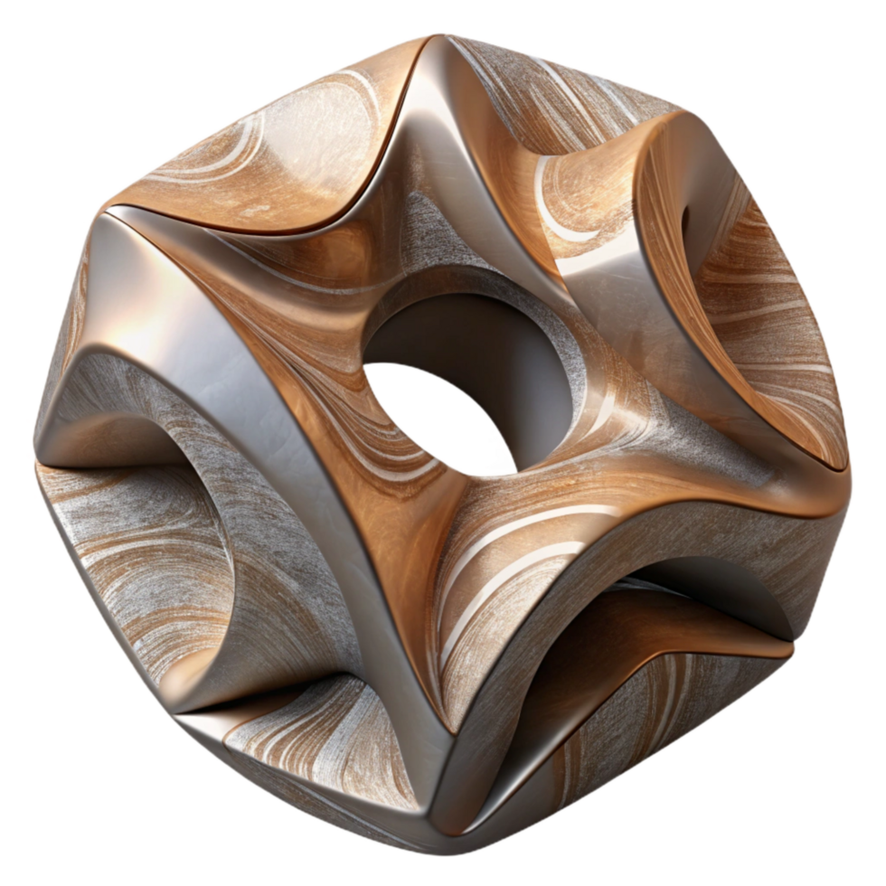 beautiful traditional Abstract Sculpture Cutout with Metallic Texture exclusive png
