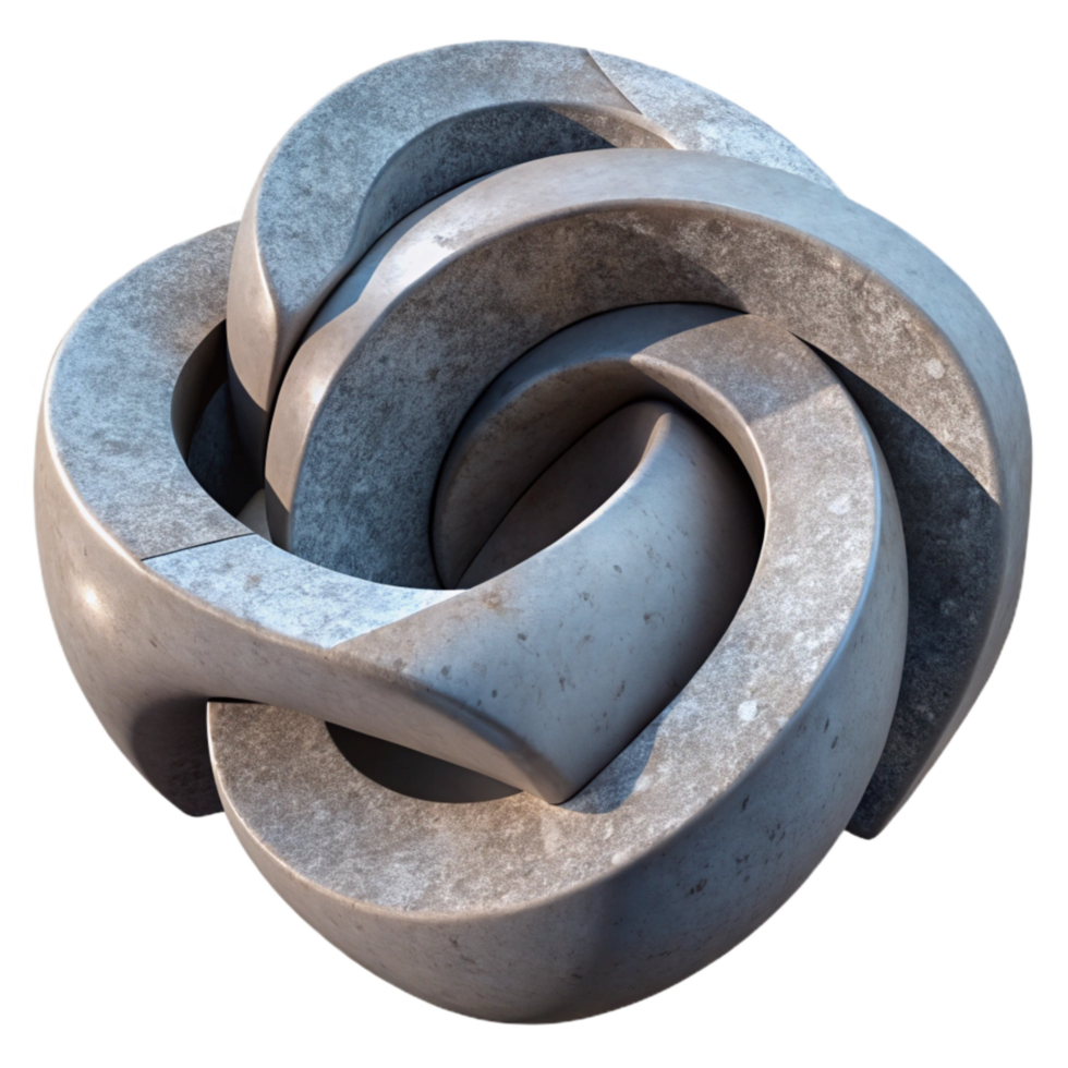 beautiful vintage Abstract Sculpture Cutout with Metallic Texture premium png