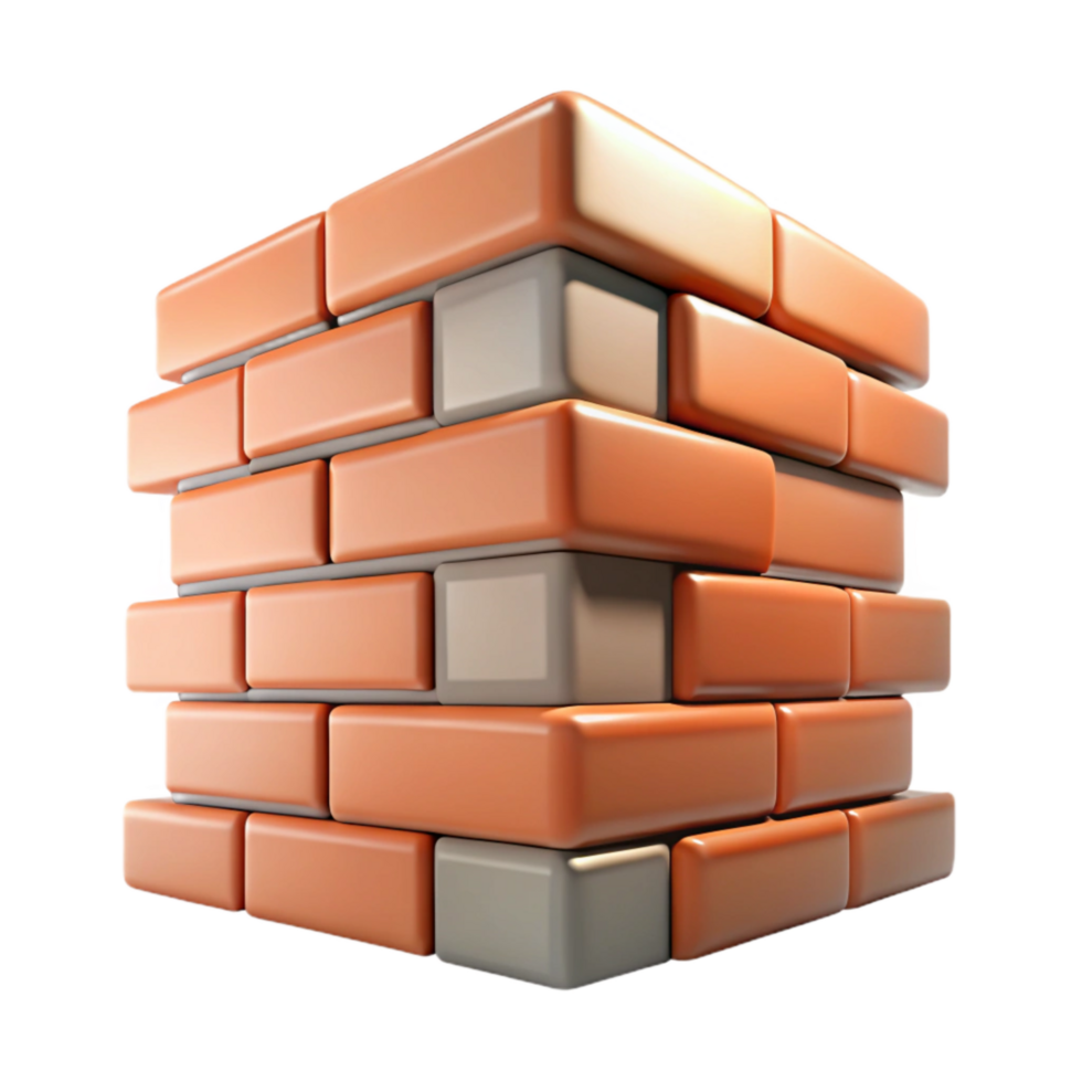 vibrant traditional Abstract Skyscraper Brick Facade Cutout Element authentic png