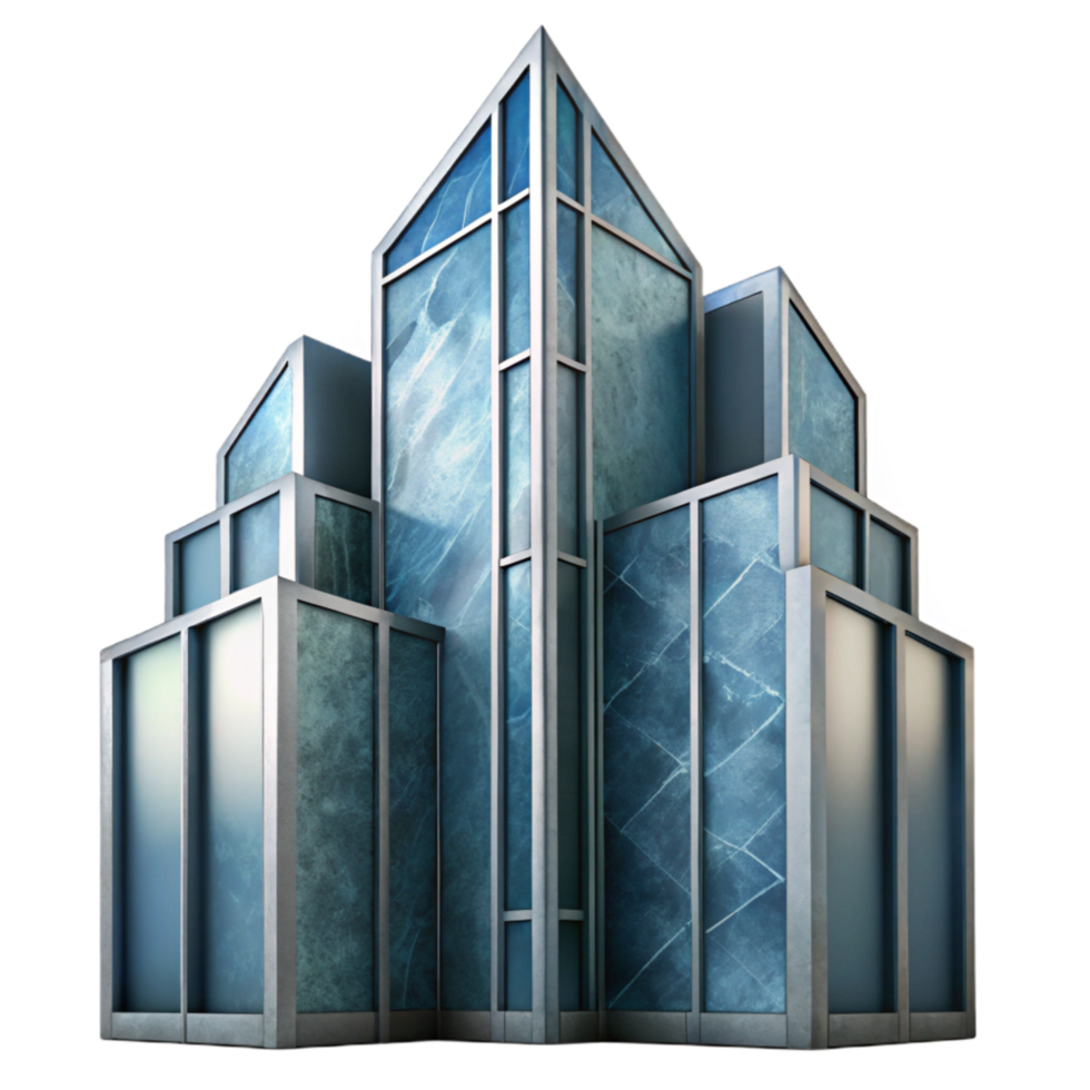 elegant artistic Abstract Skyscraper Glass Facade Cutout Element professional png