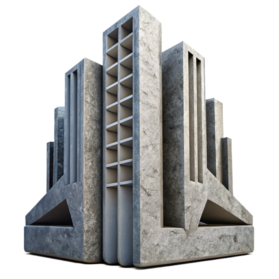 impressive classic Abstract Skyscraper Concrete Facade Cutout Element exclusive png