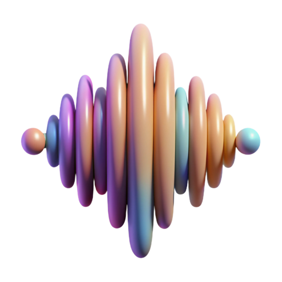 vibrant contemporary Abstract Soundwave Representing Language Diversity Cutout authentic png