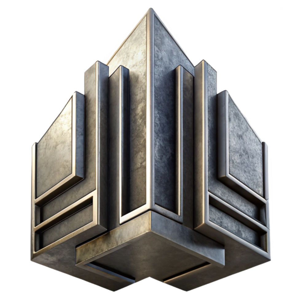 elegant classic Abstract Skyscraper Metal Facade Cutout Element detailed png