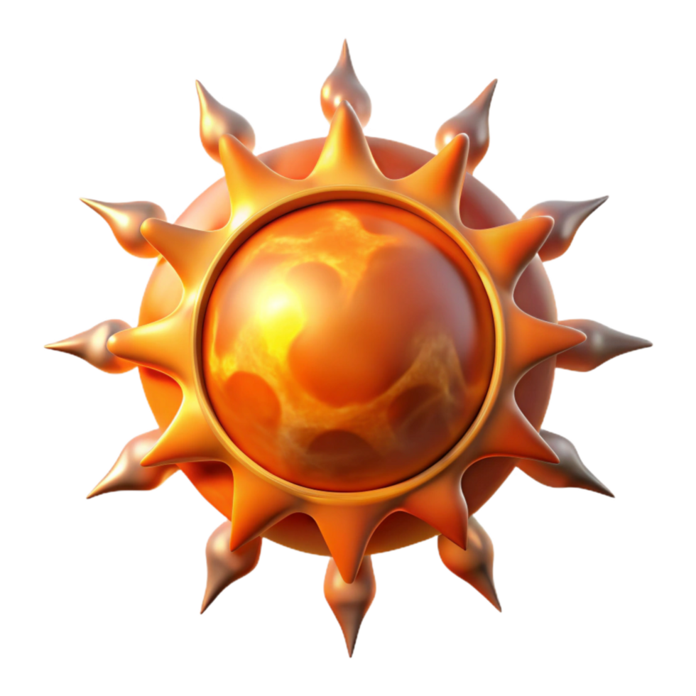magnificent artistic Abstract Sun Cutout with Fiery Corona 4K png