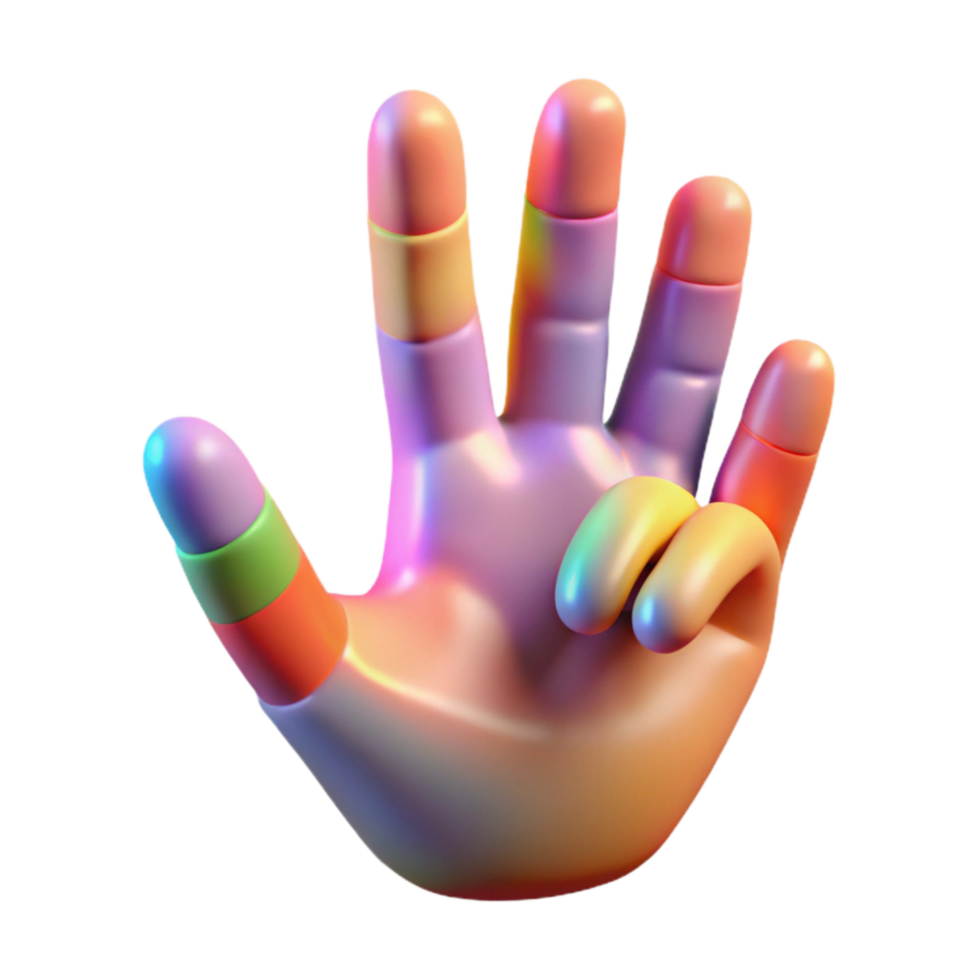 dramatic modern Abstract Synesthesia Hand Gesture Visual Isolated Element with Fingers Extended professional png