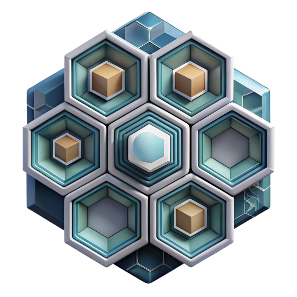 stunning vintage Abstract Tech Pattern with Hexagons Transparent Cutout original png