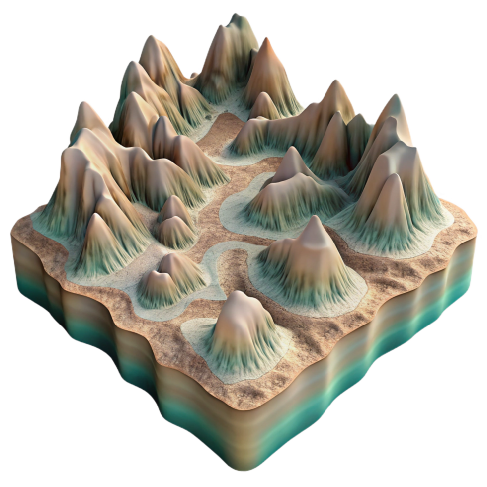 elegant minimalist Abstract Terrain Formation with High Contrast Isolated original png