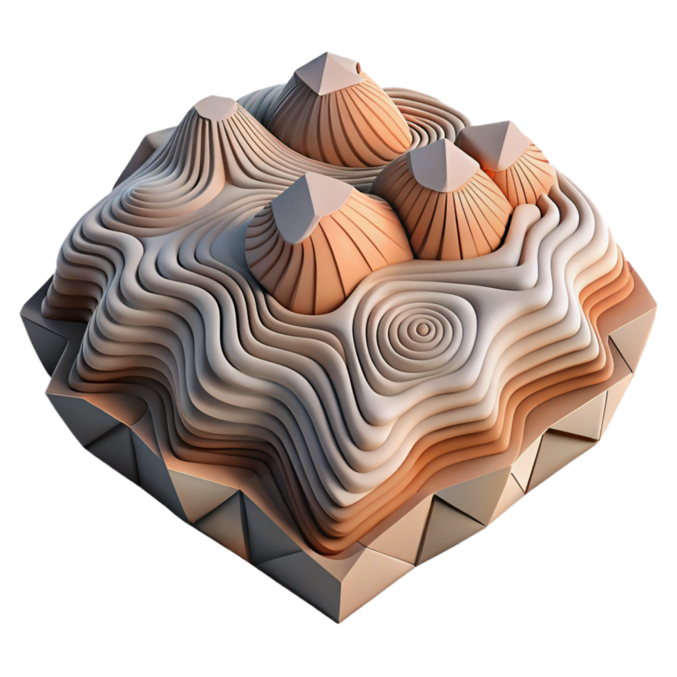 stunning vintage Abstract Terrain Pattern Cutout Geometric Design professional png