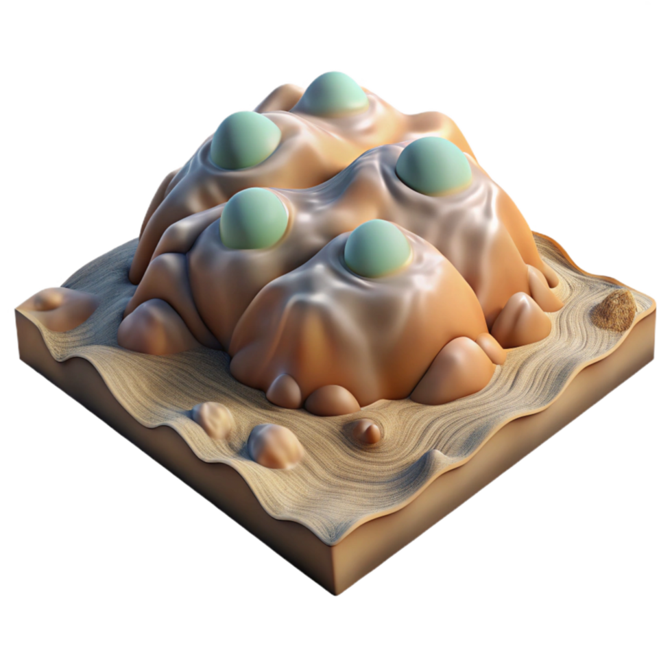 beautiful minimalist Abstract Terrain with Realistic Texture Isolated genuine png