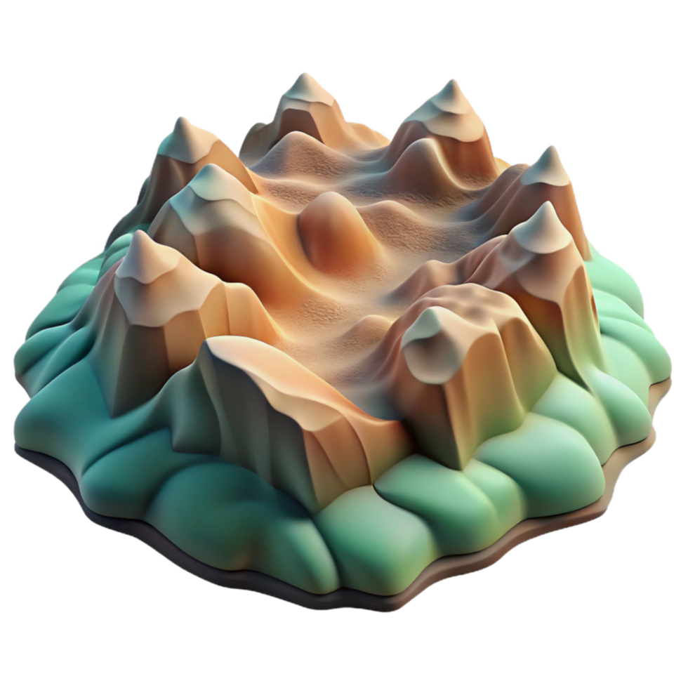 impressive modern Abstract Terrain with Realistic Texture Isolated genuine png