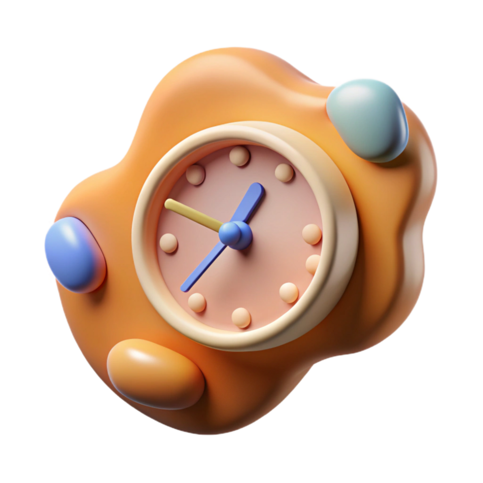 dramatic abstract Abstract Time Dilation Visual Cutout with Stretched Clock authentic png